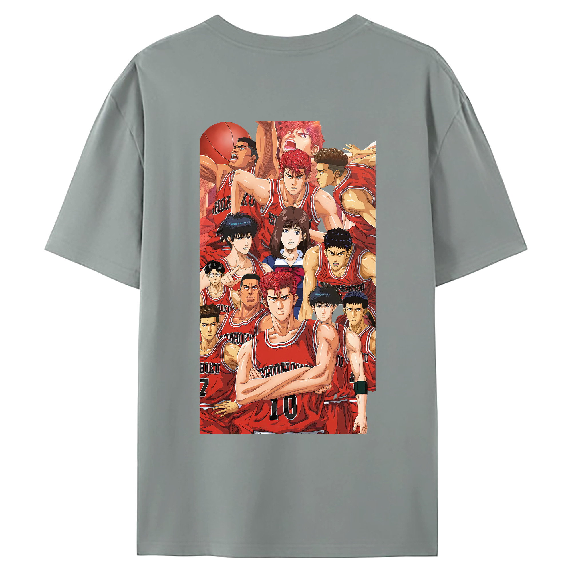 （画像用） SLAM DUNK／スラムダンク 綿100％ メンズ半袖Tシャツ（バックプリント） 通気性
